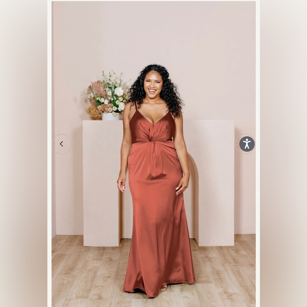 Revelry Giada Satin Maxi Dress Sz‎ 10 Bridesmaids Wedding Party - Picture 2 of 5